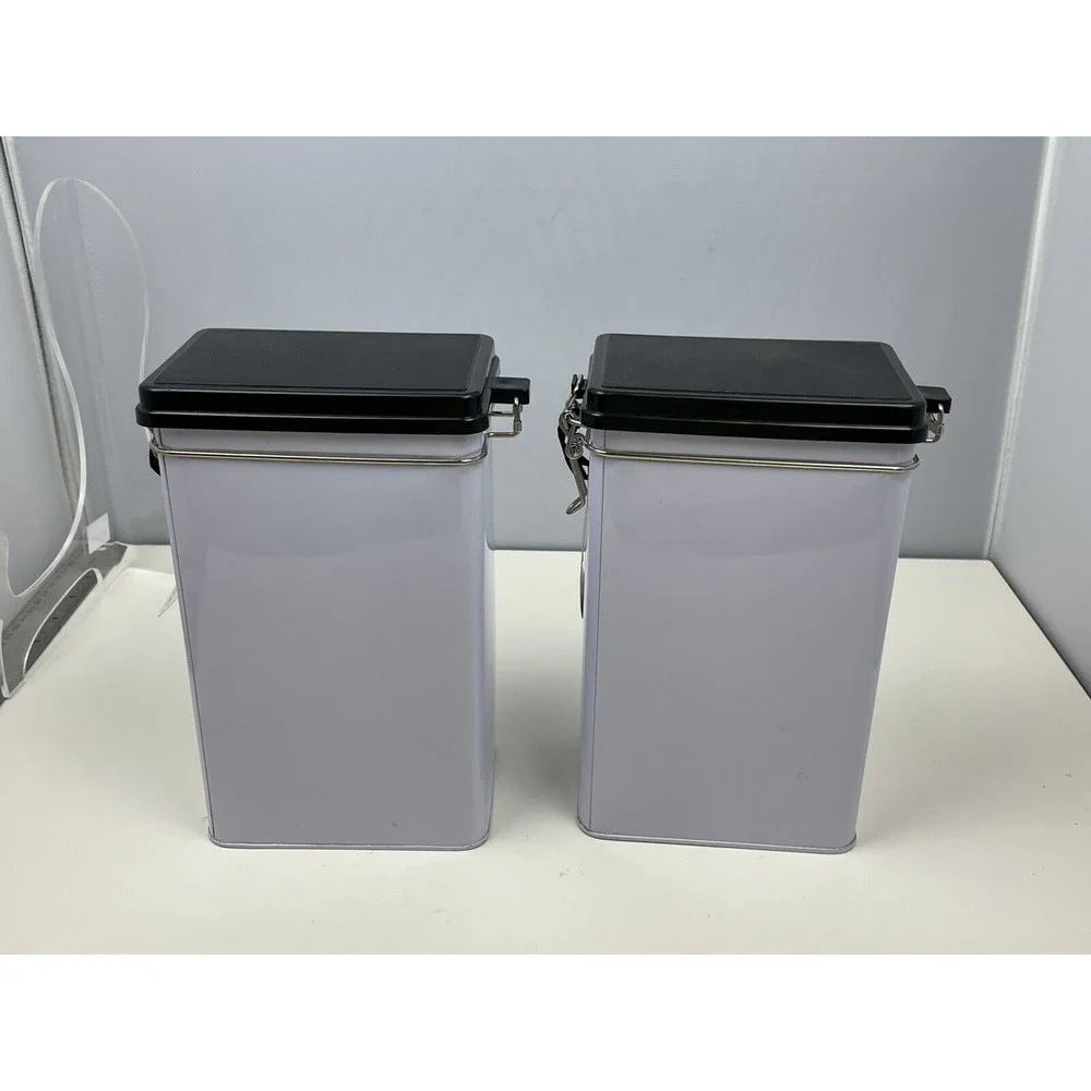 NWT Rae Dunn Metal Canisters 8.5 Inches Tall Sugar & Salt Set